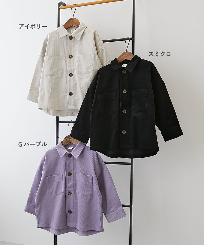 日本 devirock - 寬鬆時尚厚燈芯絨夾克外套-米白