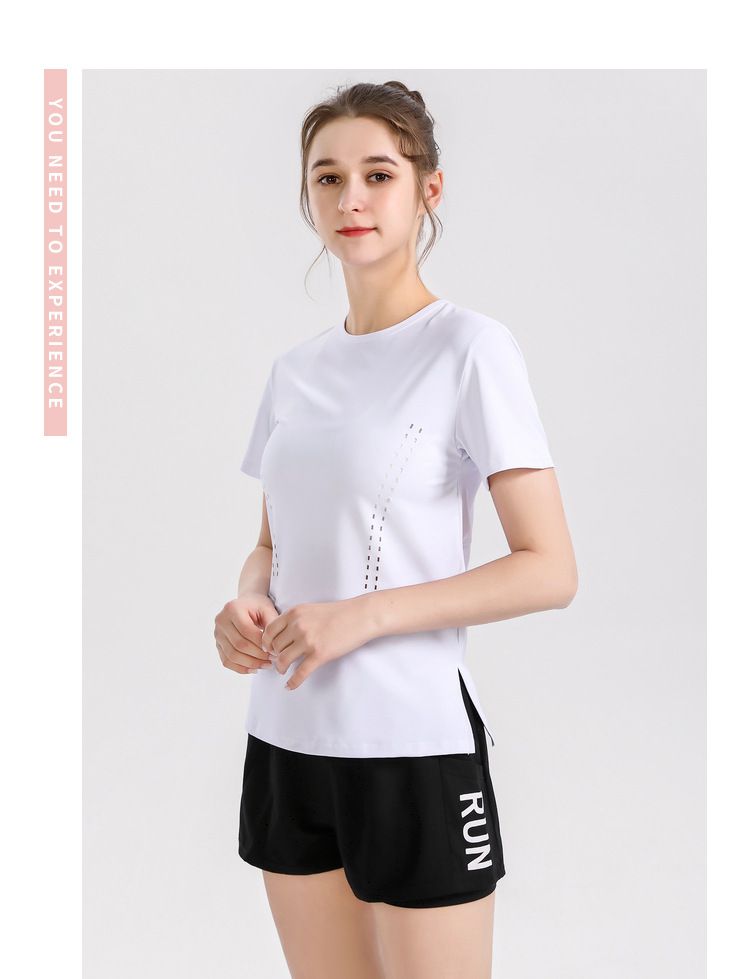 S~4XL寬通透氣運動短袖上衣-藍色