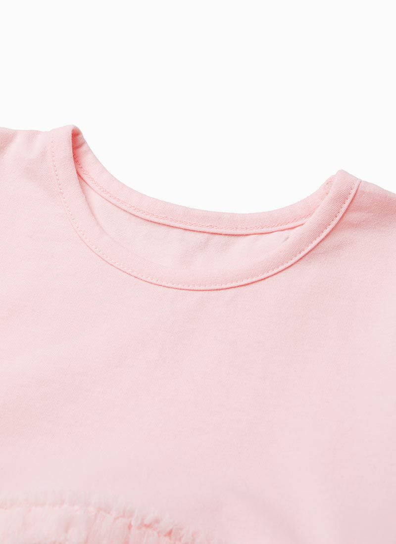 韓國 OZKIZ - 公主亮片網紗拼接洋裝-淡粉