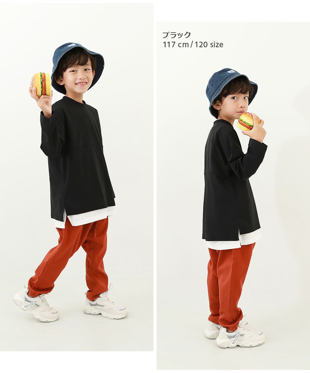 日本 devirock - [防污速乾]圓領休閒寬版長袖上衣-黑