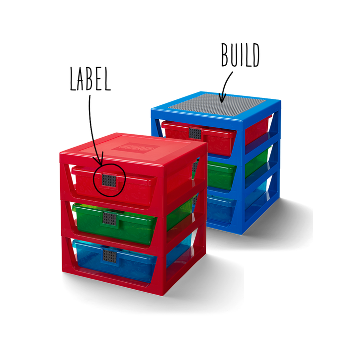 Room Copenhagen - 樂高 LEGO® 樂高玩具收納三層架(多色可選) (紅色)