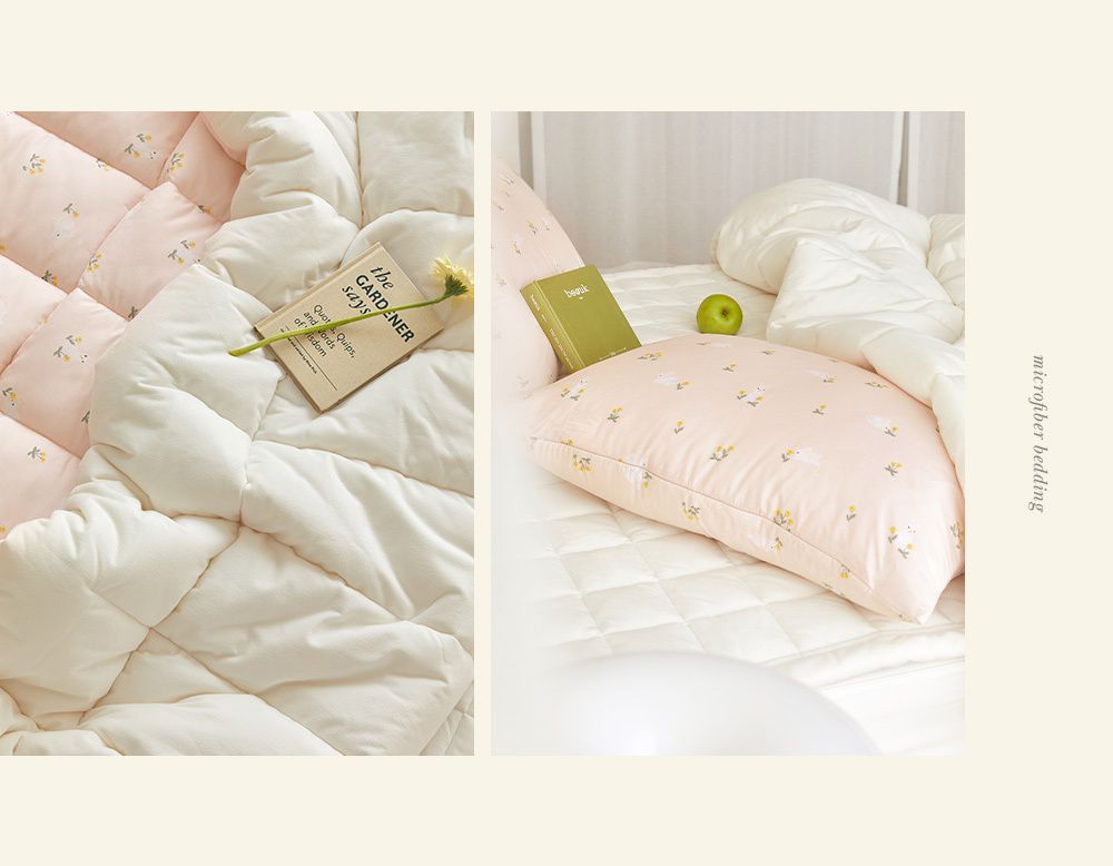 韓國 Maatila - 可水洗超細纖維桃皮感棉被(冬被)-粉紅小兔