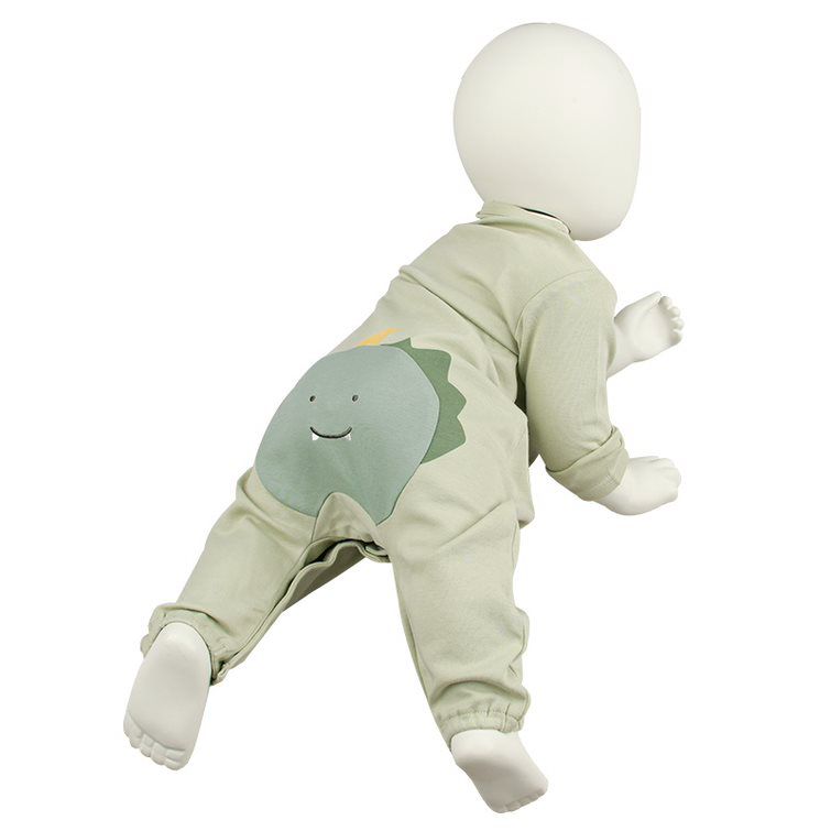 akachan honpo - 長袖兔裝-動物造型屁屁-綠色