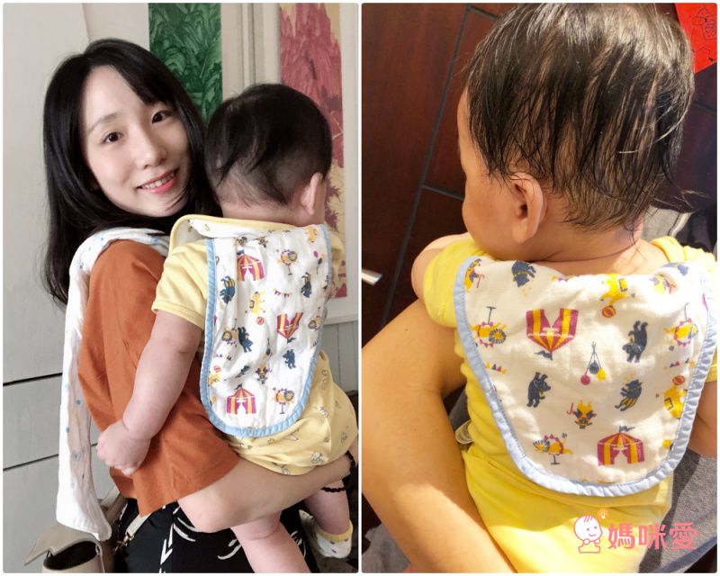 日本 Combi - mini系列-純棉紗布吸汗巾2入-愛心 (F (39x20cm))