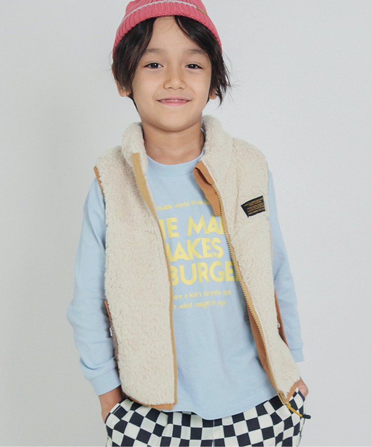 日本 BREEZE - 時尚絨毛花色搖粒絨背心-草綠