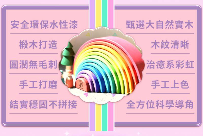 ColorFan - 益智彩虹積木-亮面小人積木(12入/組)(不含木盤)