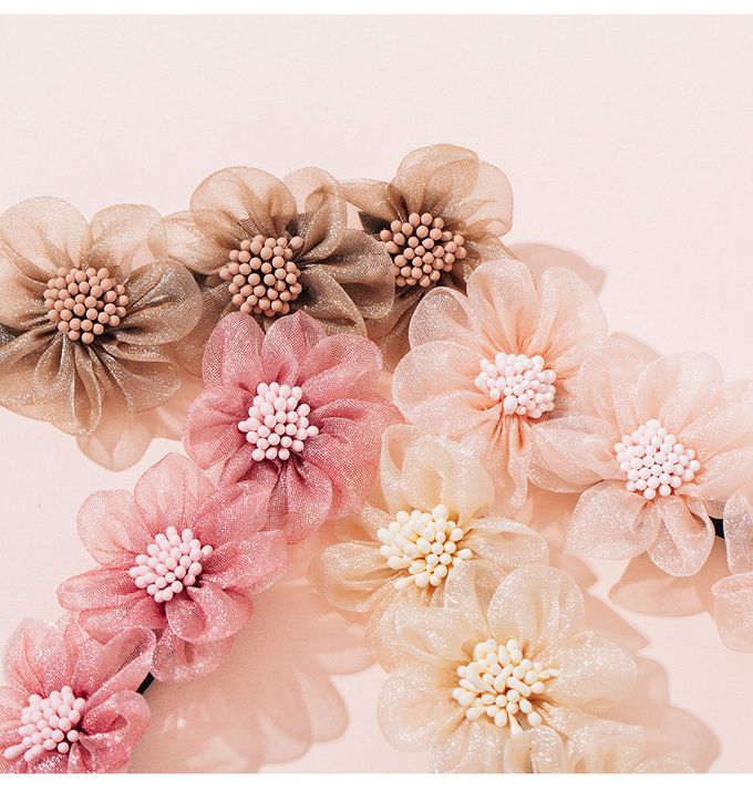 韓國 Soo&Soo - 手工浪漫花飾盤頭髮飾-棕 (約4.5*11*31cm)