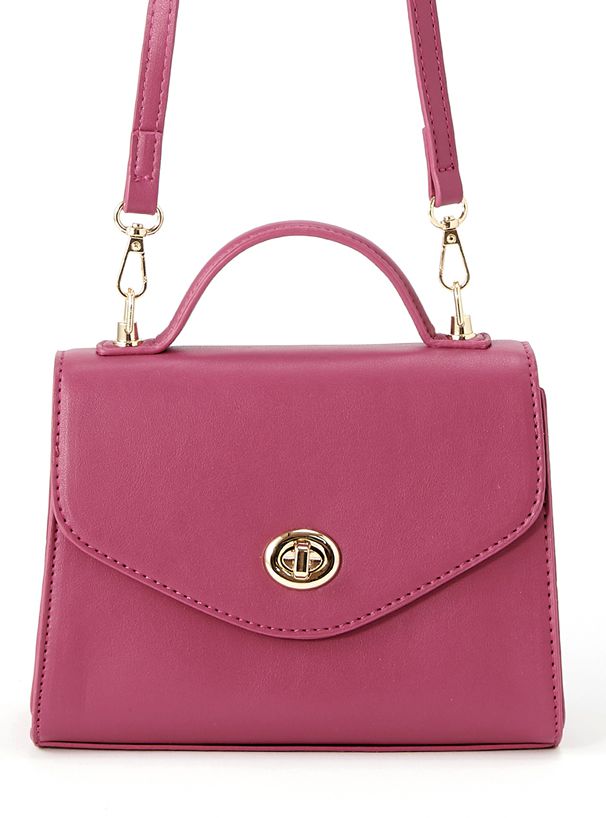 日本 GRL - 2WAY梯形金旋釦手提包/側背包-薰衣草