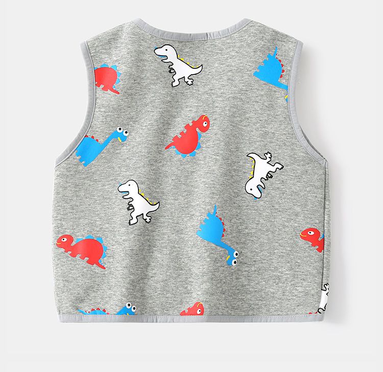 WELLKIDS - 薄加絨棉質休閒背心-汽車-黃色