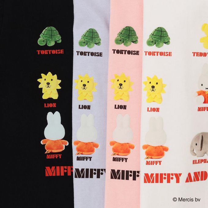 日本 Lycee mine - miffy聯名 速乾抗皺印花泡泡短袖上衣-粉紅