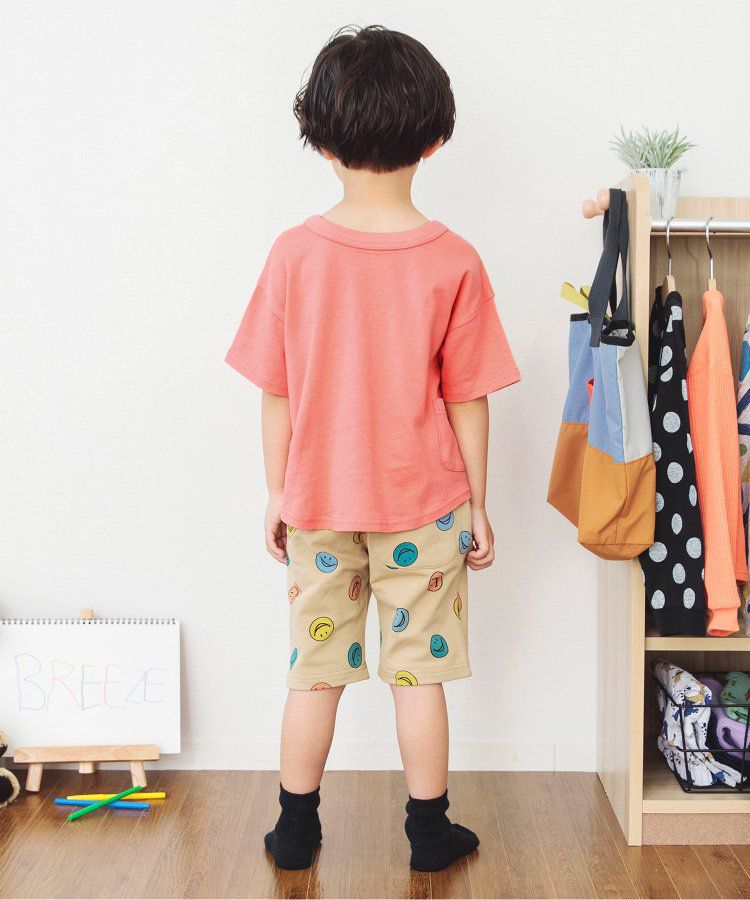 日本 BREEZE - 正反OK！圓領印花短袖上衣-線性-黑