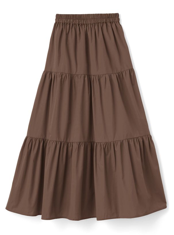 日本 GRL - 文藝百搭層次蛋糕長裙-象牙杏