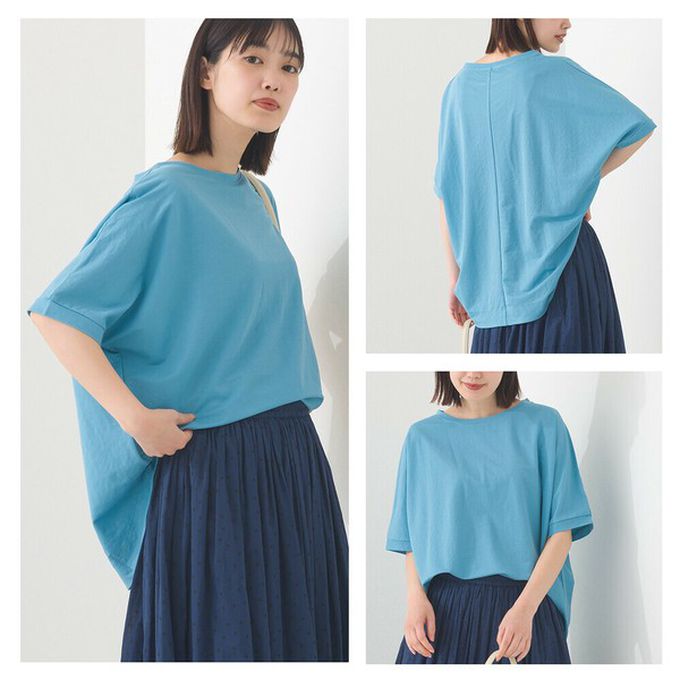 日本 OMNES - 接觸冷感 嫘縈休閒廓形短袖上衣-象牙