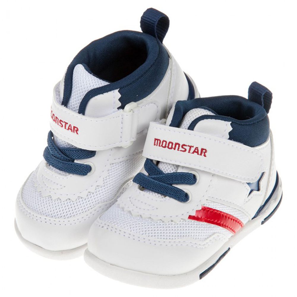Moonstar日本月星 - 白藍色閃亮之星兒童機能運動鞋