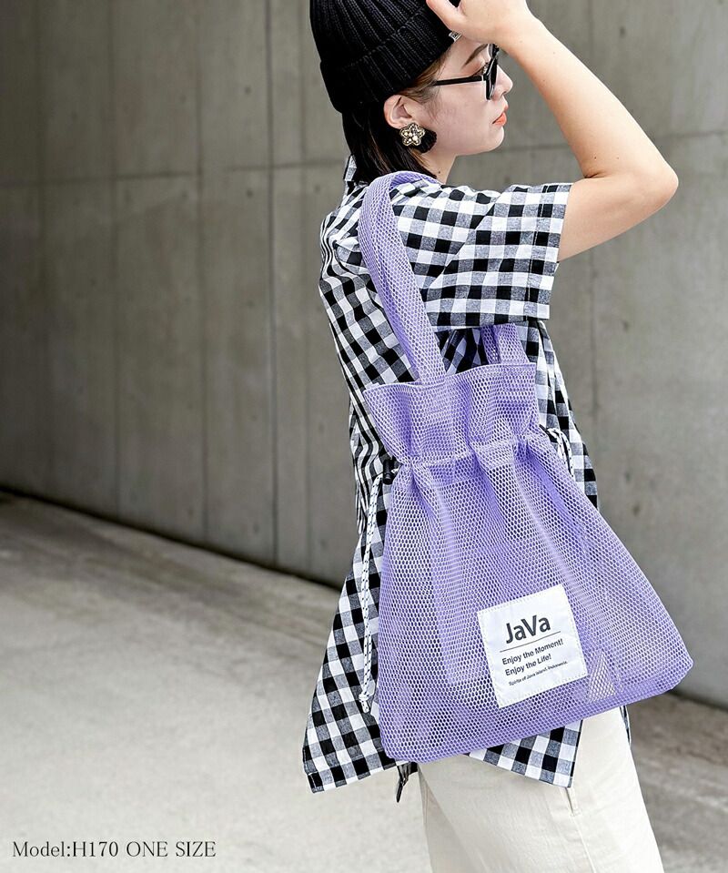 日本 Classical Elf - Java聯名 休閒抽繩洞洞提袋-深藍