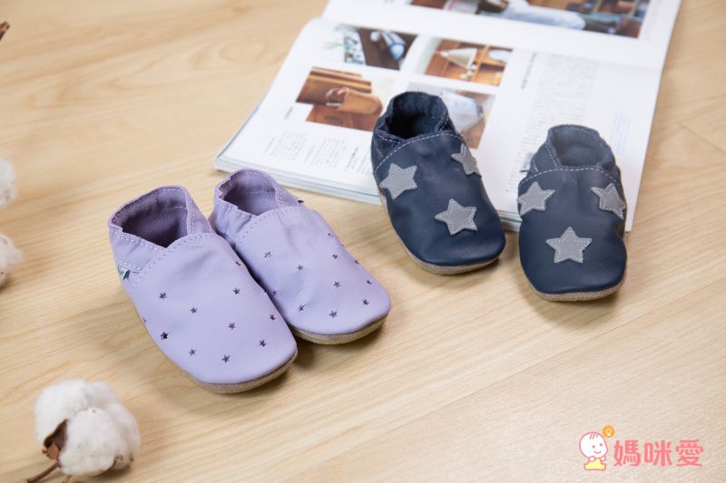 英國Inch Blue - 真皮手工寶寶鞋-水彩花