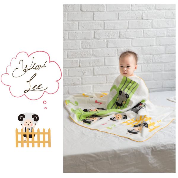 貝柔 Peilou - 童話抗菌紗布浴巾-七小羊-粉紅 (70x140cn)