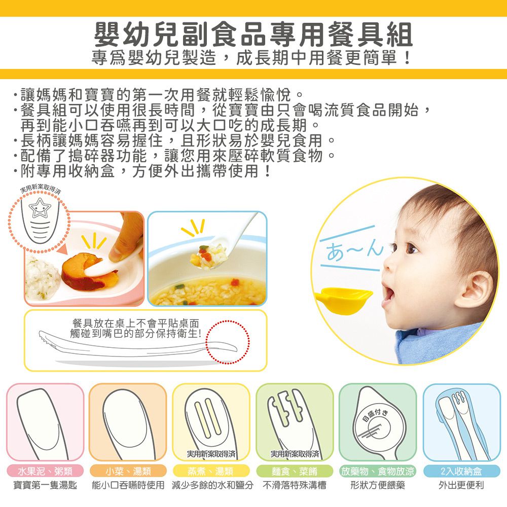 日本 EDISON mama - 嬰幼兒副食品專用餐具組(5支入／5個月以上)