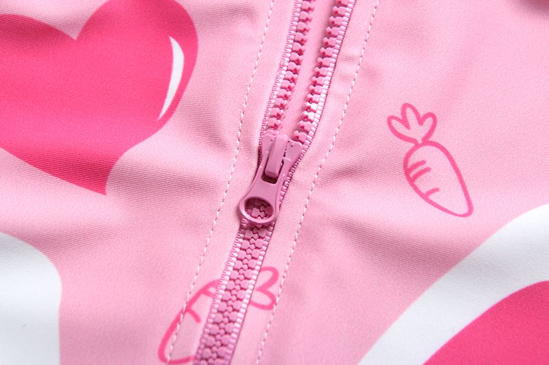 女寶防曬長袖連身泳裝套裝(附帽子)-兔寶寶-粉色