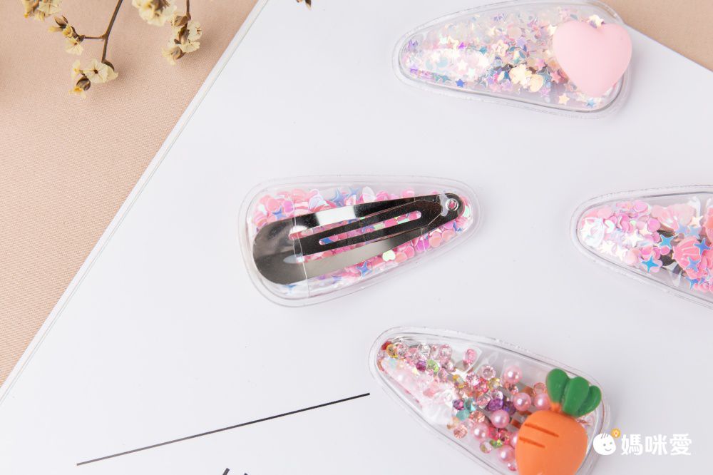 流沙感亮片髮夾5入組-皇冠