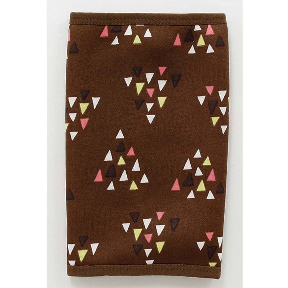 日本丸和 - 雙層機能裏起毛保暖襪套-三角幾何-咖啡 (13x20cm)