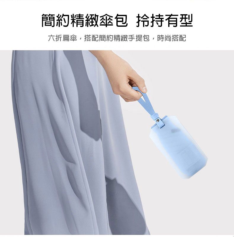 Beneunder - 六折迷你扁傘(附時尚手拿包)-高級灰