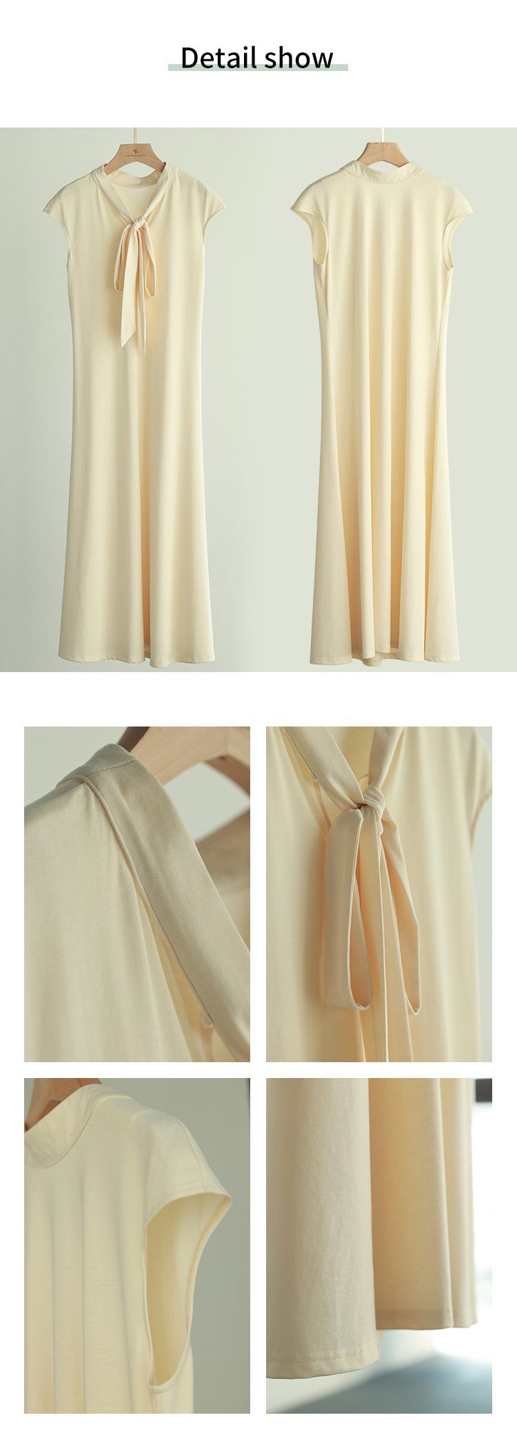 日本女裝代購 - 優雅扭結法式袖修身洋裝-薄荷綠