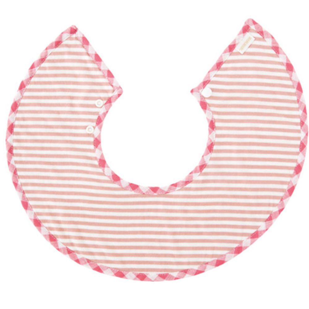 MARLMARL - 微笑圍兜兜-法國市集系列-水蜜桃條紋 (脖圍25-28cm)