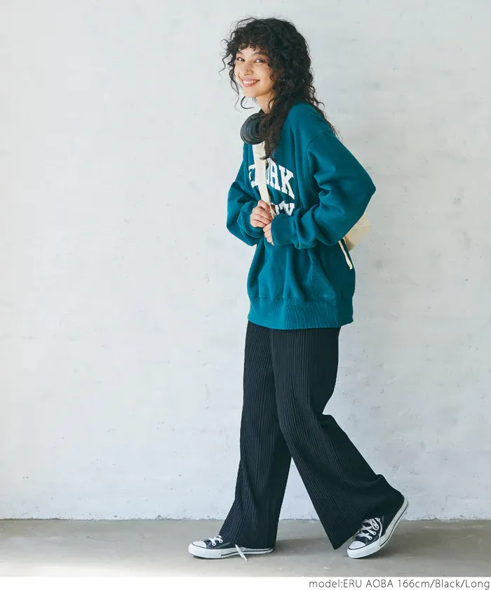 日本 COCA - [可剪裁] 垂墜感修身細摺長褲-灰杏