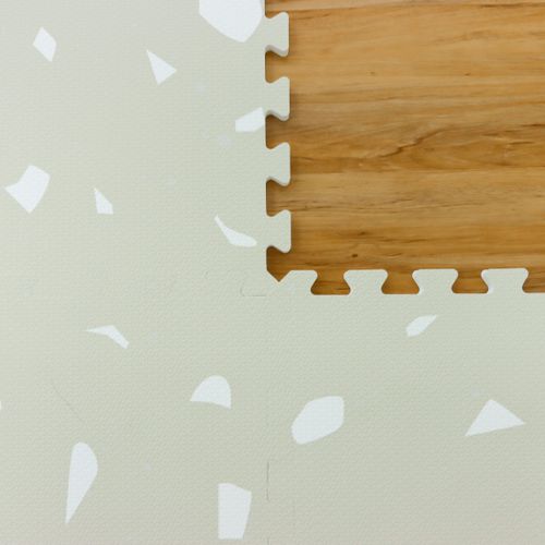 白鴿-水磨石系列巧拼-淺褐色 (單片62*62cm)-六片入