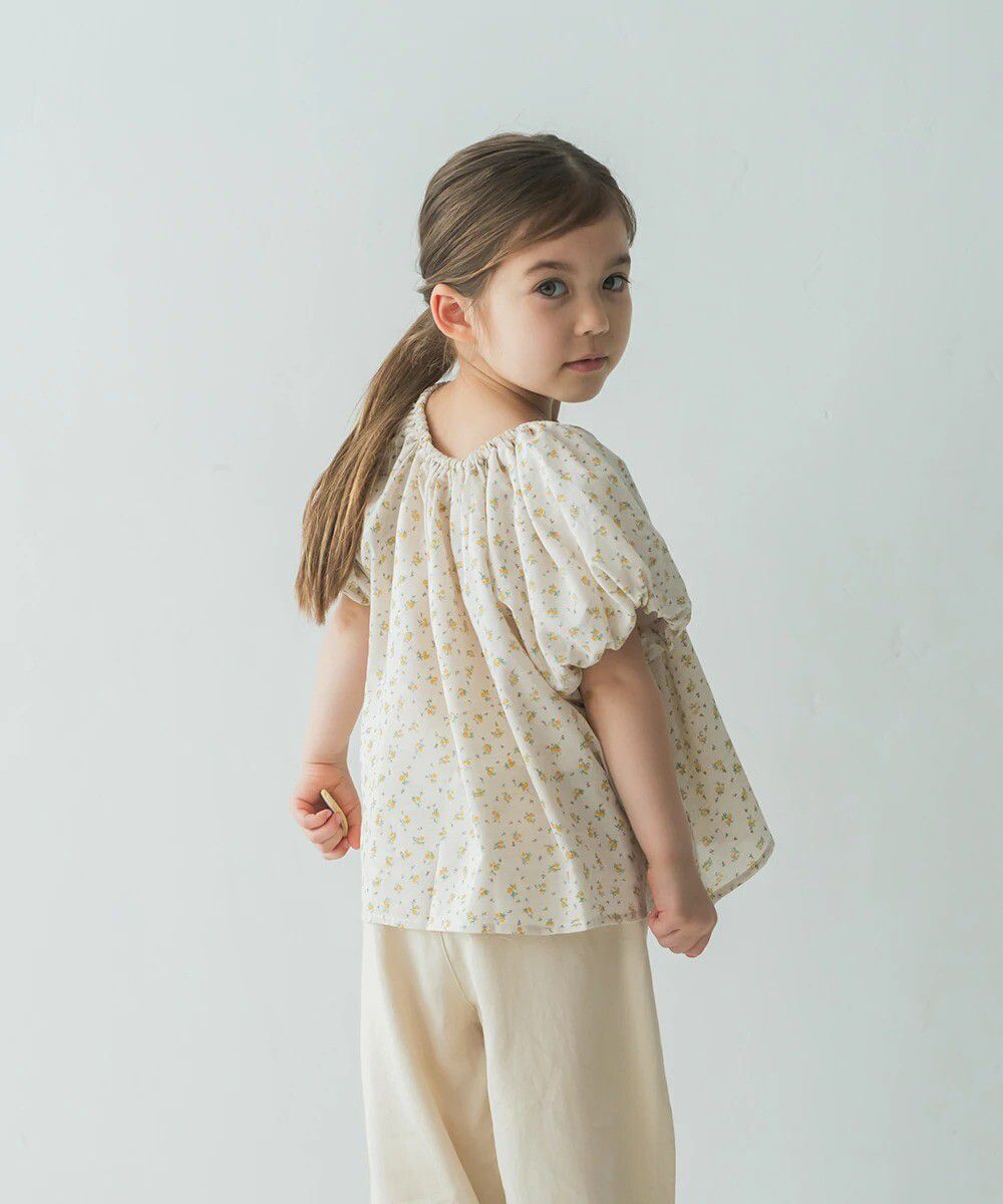 日本 riziere - 清新小碎花澎澎短袖上衣-玫瑰