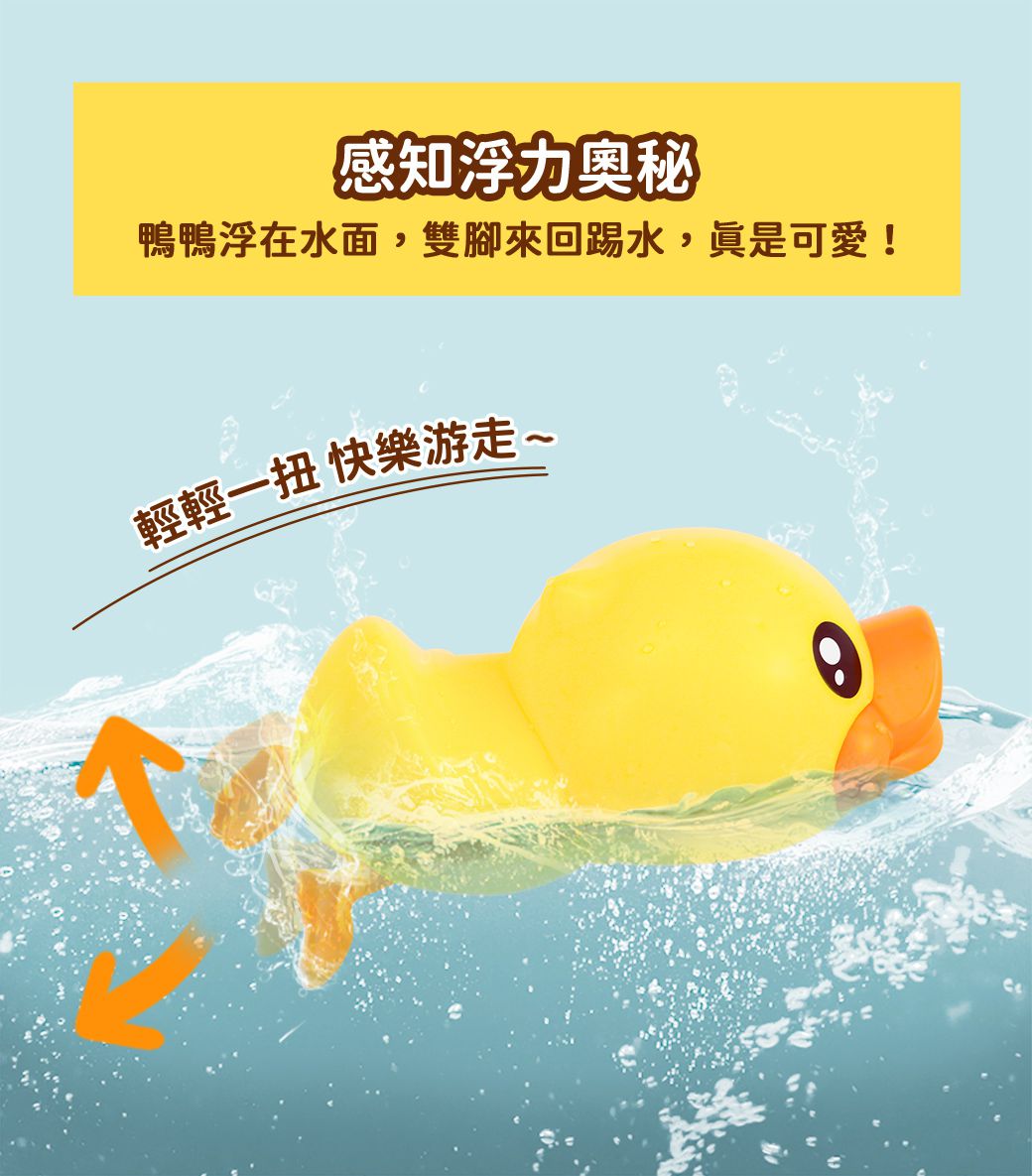 B.Duck 小黃鴨 - 游泳鴨洗澡玩具2入(黃+藍)-18個月以上
