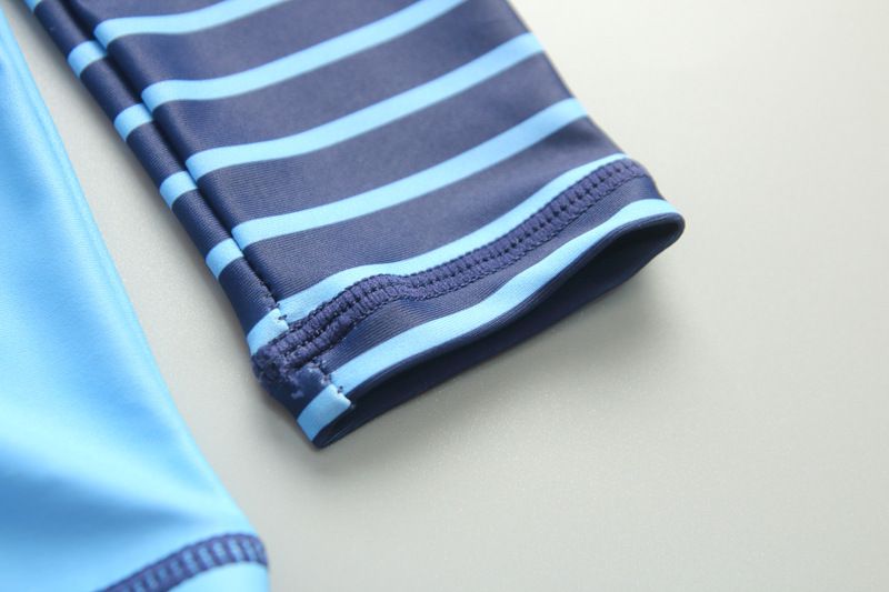 男寶防曬長袖泳裝套裝(附帽子)-鯊魚狩獵-藍色