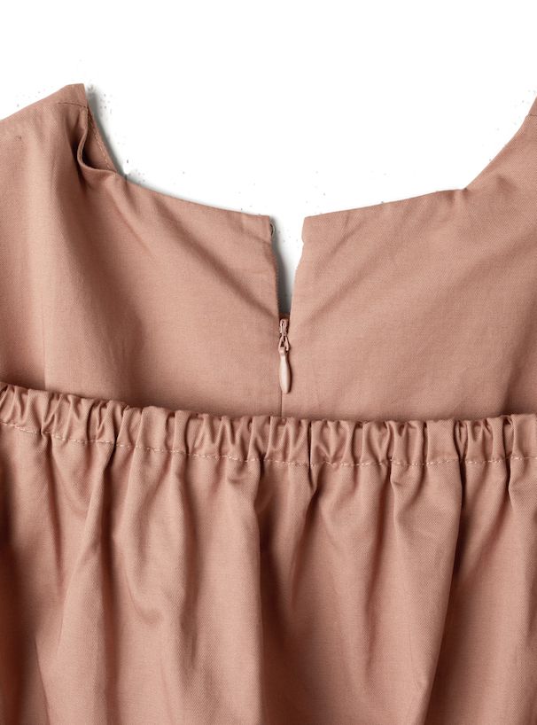 日本 GRL - 優雅質感泡泡袖背心兩件式洋裝-氣質杏