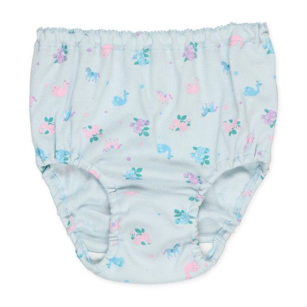 日本西松屋 - 棉混透氣女孩內褲5件組-公主兔兔碎花