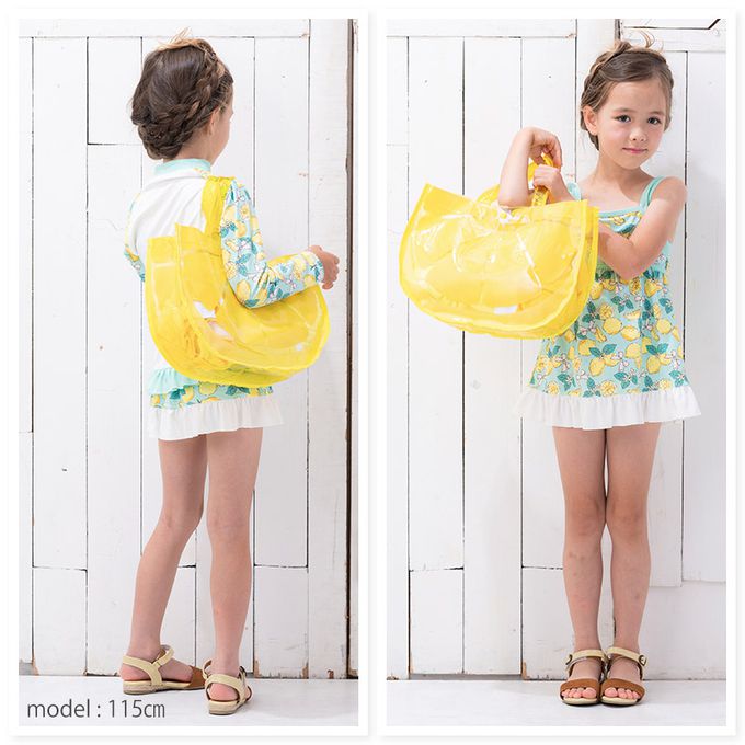 日本 ZOOLAND - 防水PVC手提袋/游泳包-悠遊海豚-粉紅 (25x34cm)