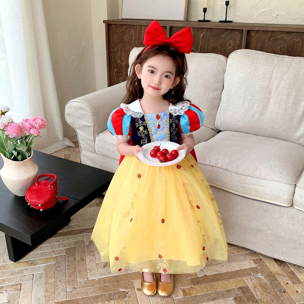 白雪公主蓬裙連披風洋裝-萬聖節變裝服-贈送立體蝴蝶結髮箍