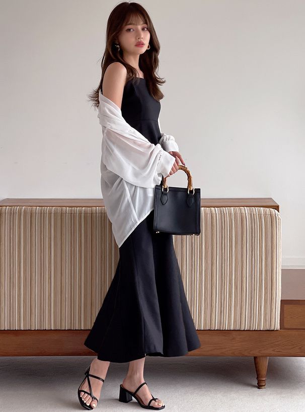 日本 GRL - [熱銷NO.1] 時尚魚尾吊帶裙-象牙杏