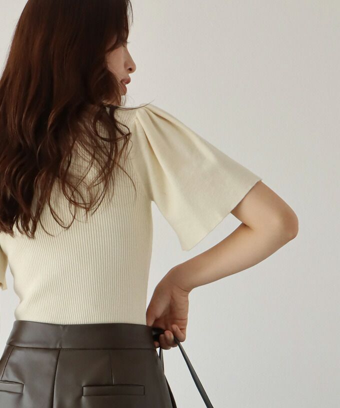 日本 BLUE EAST - 氣質羅紋針織上衣-綠