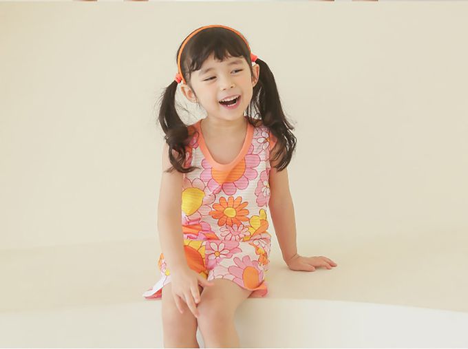 正韓 Puco - 超優質嬰幼兒/兒童無袖100% 有機棉家居服/睡衣-花花世界
