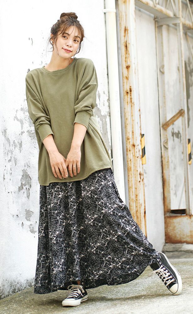 日本 zootie - 100%棉  百搭圓領薄長袖上衣-柳橙橘