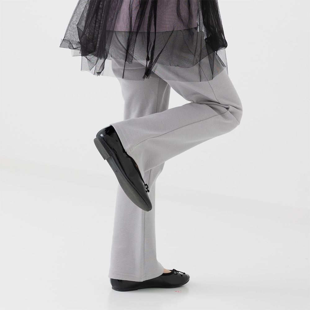 推薦！百搭彈力微喇叭褲-淺灰