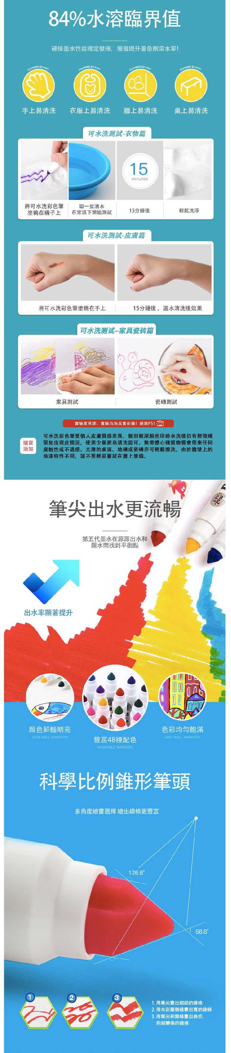 JoanMiro - 兒童可水洗彩色筆-48色