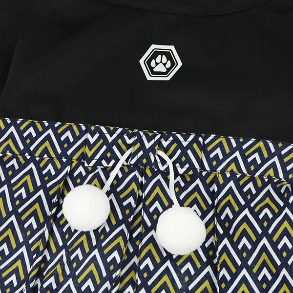 日本代購 - 日本新年和風寵物服/寵物和服-幾何紋-黑 (M)