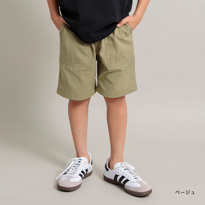 日本 BRANSHES - 工裝風大口袋定番色短褲-深藍