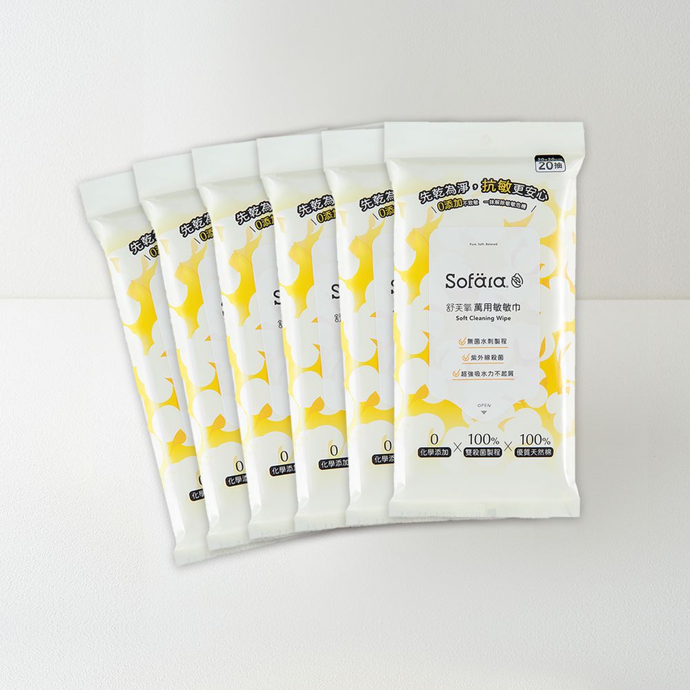 【隨行補給組】萬用敏敏巾隨身包(20抽) 6入-20x20cm