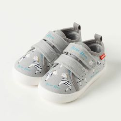 韓國 OZKIZ - 好穿軟底防滑休閒鞋-斑馬-淺灰