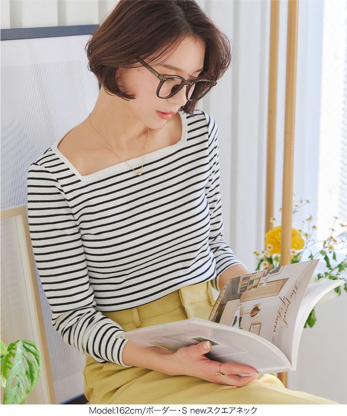 日本 Kobe Lettuce - 人氣商品 美型羅紋薄長袖上衣-(可選領)-薰衣草