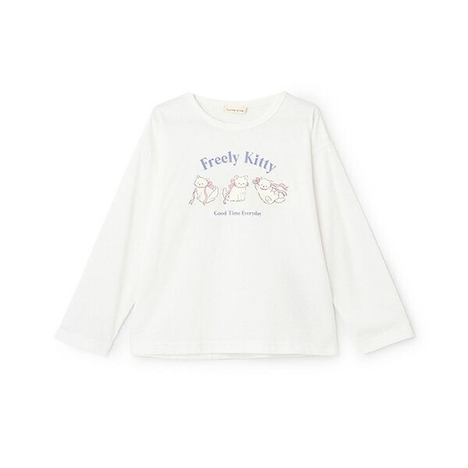 日本 Lycee mine - 100%棉 可愛少女印花長袖上衣-熊熊-靛藍