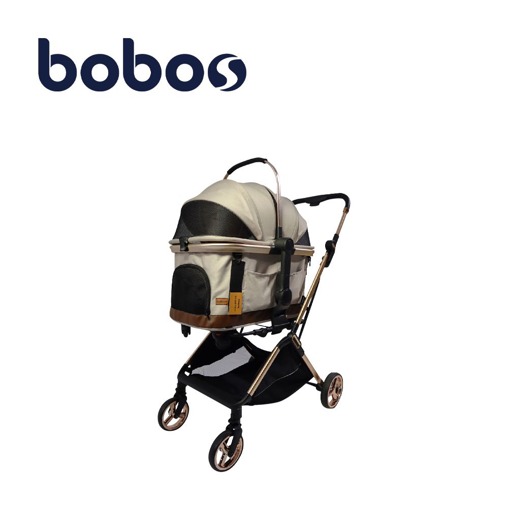 X9L 超跑寵箱分離式寵物推車-奶茶金